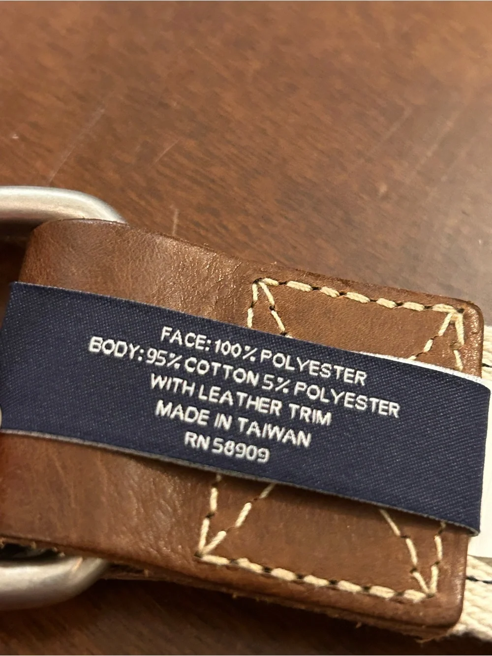 Daniel Cremieux men’s Navy Blue Canvas D-Ring Belt with Red Lobster Embroidery